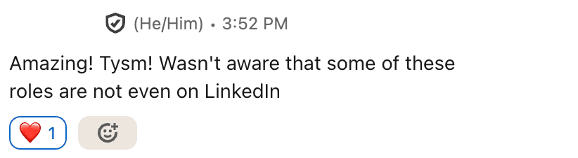 LinkedIn message from a Matcha user